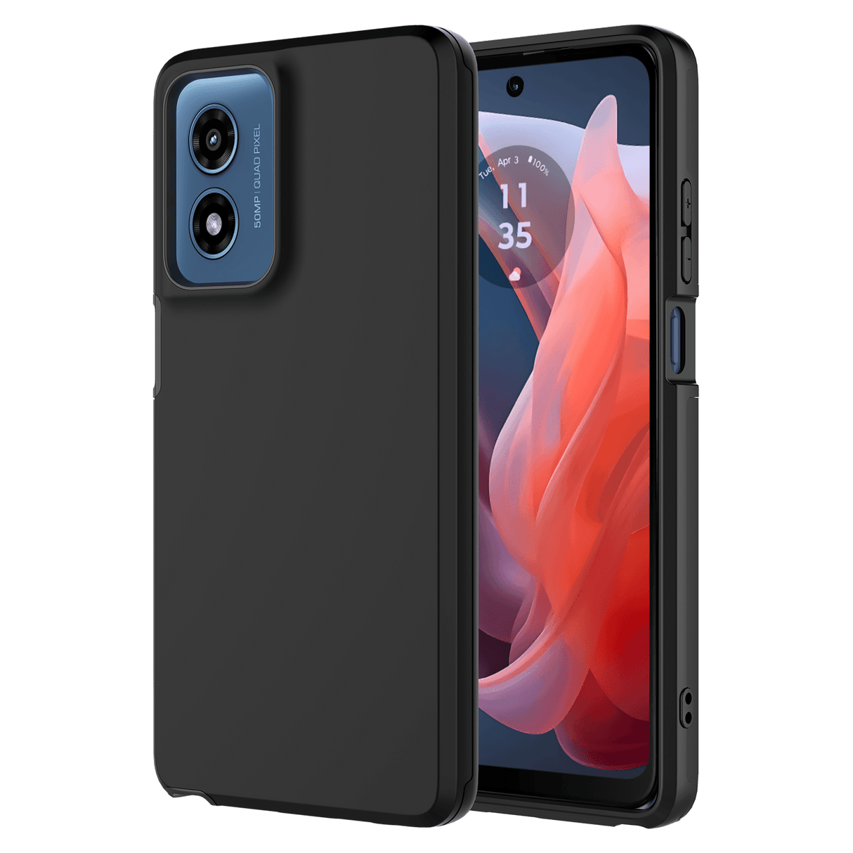 Ampd - Dual Layer Soft Touch Classic Slim Case For Motorola Moto G Stylus 5g 2024 - Black