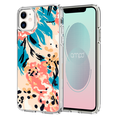 Ampd - Tpu / Acrylic Hd Print Case For Apple Iphone 11 - Floral Blue Pattern