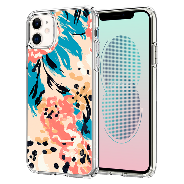 Ampd - Tpu / Acrylic Hd Print Case For Apple Iphone 11 - Floral Blue Pattern