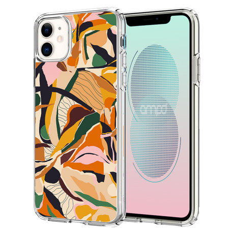 Ampd - Tpu / Acrylic Hd Print Case For Apple Iphone 11 - Floral Orange Pattern