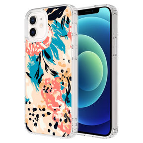 Ampd - Tpu / Acrylic Hd Print Case For Apple Iphone 12 - Floral Blue Pattern
