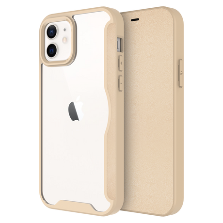 Ampd - Tpu  /  Acrylic Flip Wallet Case For Apple Iphone 12 - Tan