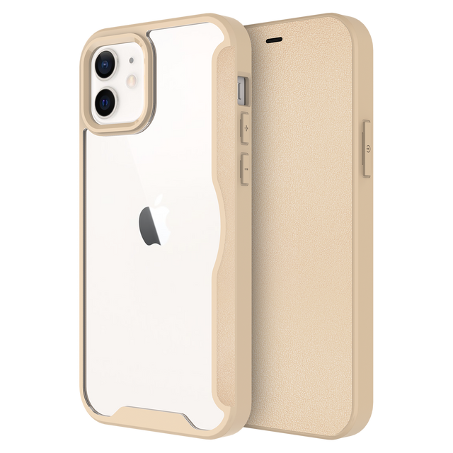 Ampd - Tpu  /  Acrylic Flip Wallet Case For Apple Iphone 12 - Tan
