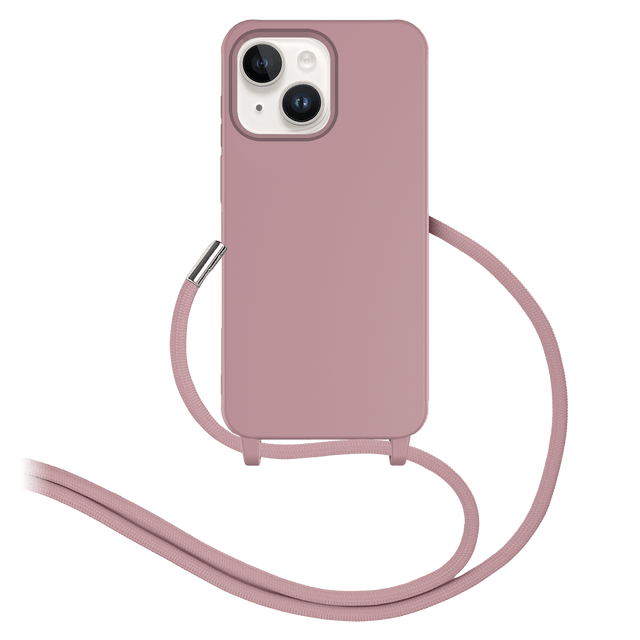 Ampd - Real Feel Tpu Crossbody Strap Case For Apple Iphone 13 - Mauve