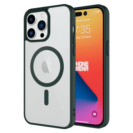 Ampd - Tpu  /  Acrylic Hard Shell Magsafe Case With Colored Bumper For Apple Iphone 15 Pro Max - Green