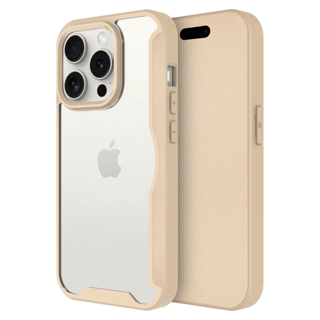 Ampd - Tpu  /  Acrylic Flip Wallet Magsafe Case For Apple Iphone 15 Pro Max - Tan