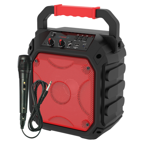 Ampd - Party Cube 15w Karaoke Bluetooth Speaker - Red