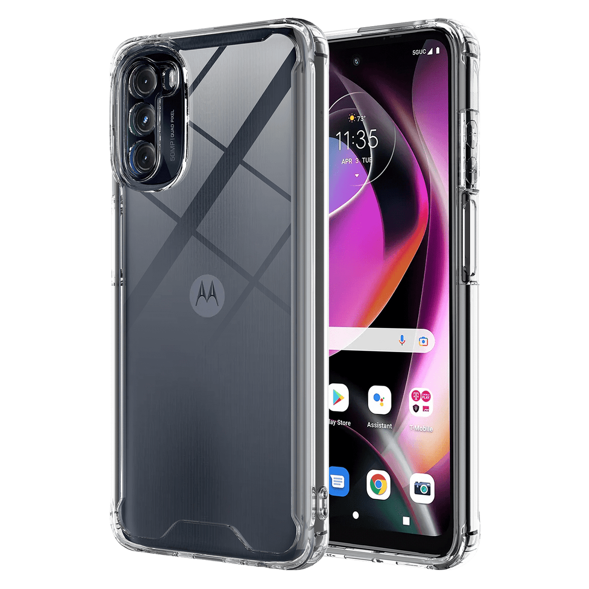 Ampd - Tpu  /  Acrylic Hard Shell Case For Motorola Moto G 5g 2022 - Clear