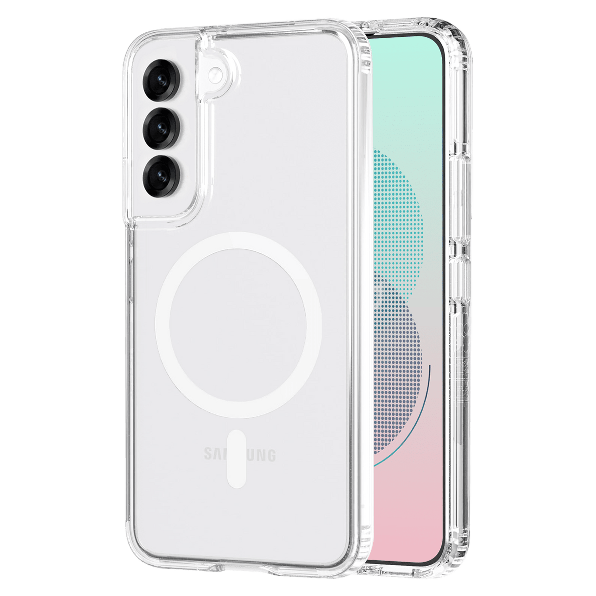 Ampd - Tpu   /   Acrylic Crystal Clear Case With Mag Ring For Samsung Galaxy S25 - Clear