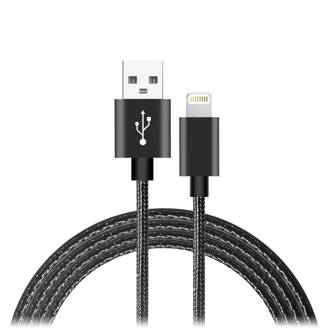 Ampd - Volt Plus Usb A To Apple Lightning Braided Cable 6ft - Black