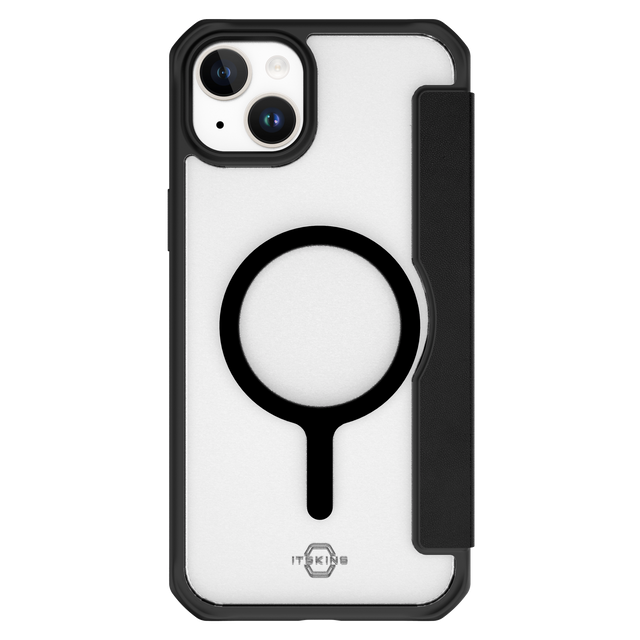 Itskins - Hybridr Folio Magsafe Case For Apple Iphone 15  /  Iphone 14  /  Iphone 13 - Black