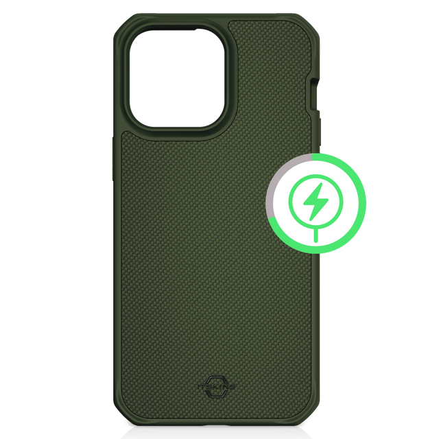 Itskins - Ballisticr Nylon Magsafe Case For Apple Iphone 15 Plus  /  Iphone 14 Plus - Olive Green