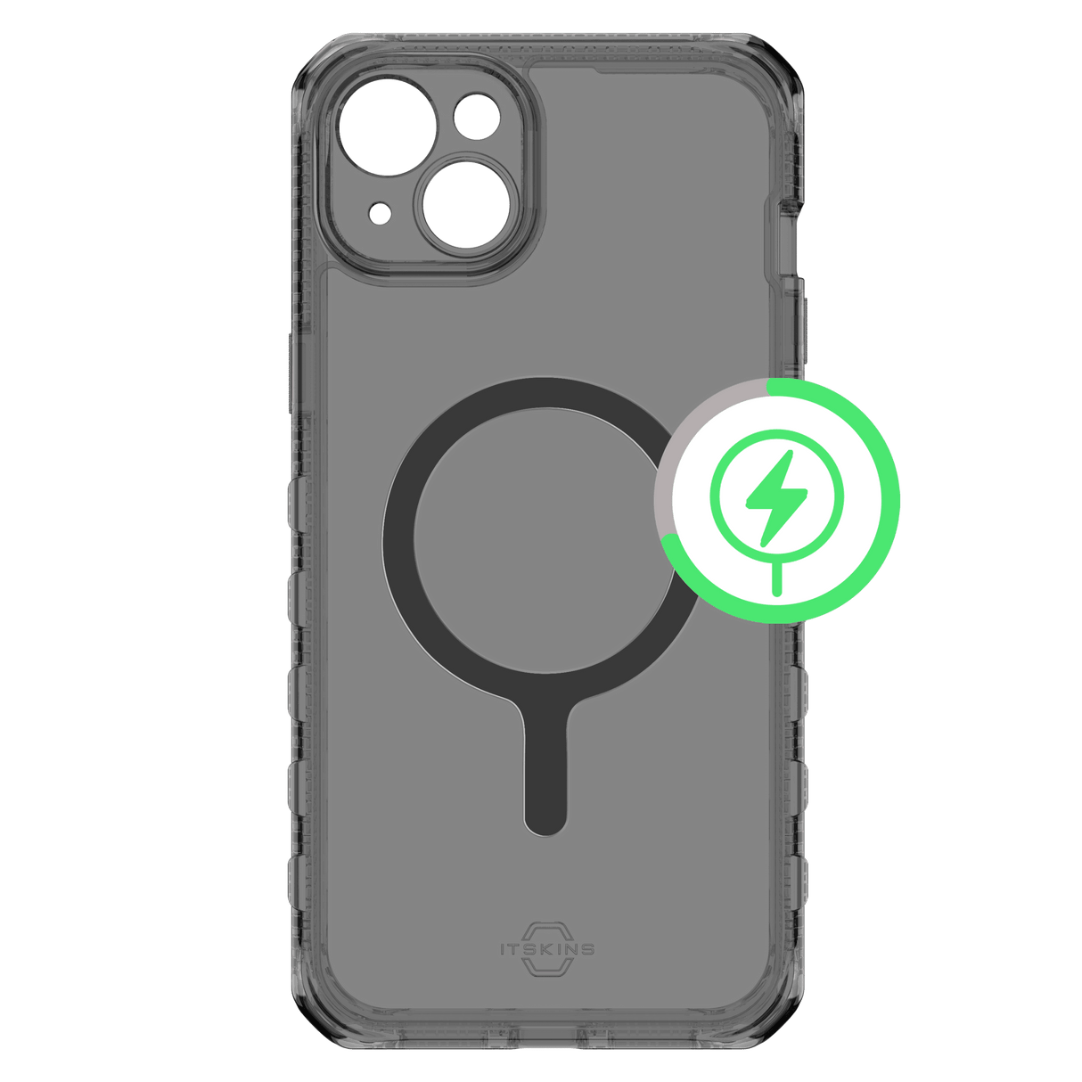Itskins - Supremer Clear Magsafe Case For Apple Iphone 15 Plus  /  Iphone 14 Plus - Graphite