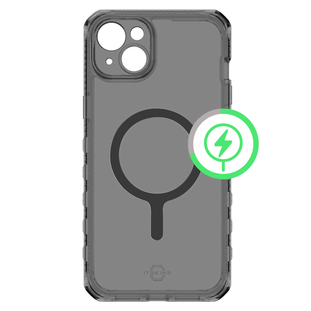 Itskins - Supremer Clear Magsafe Case For Apple Iphone 15 Plus  /  Iphone 14 Plus - Graphite