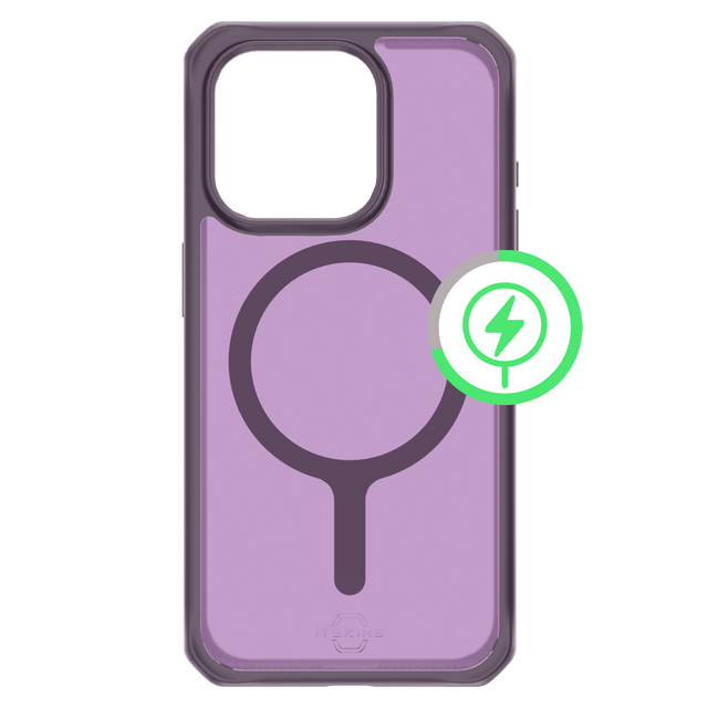 Itskins - Hybridr Frost Magsafe Case For Apple Iphone 15 Pro Max - Deep Purple