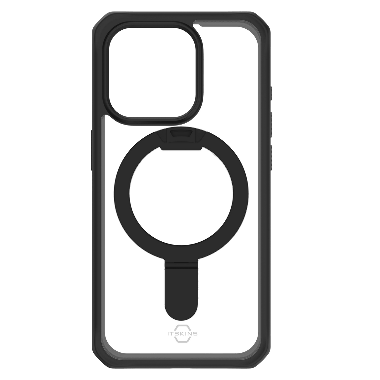 Itskins - Hybridr  Magsafe Case With Stand For Apple Iphone 15 Pro - Black And Transparent
