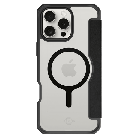 Itskins - Hybridr Folio Magsafe Case For Apple Iphone 16 Pro - Black