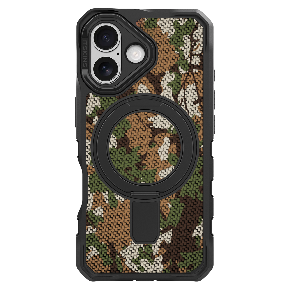 Itskins Supremer Stand Nylon Magsafe Case for Apple iPhone 17 - Camouflage Green