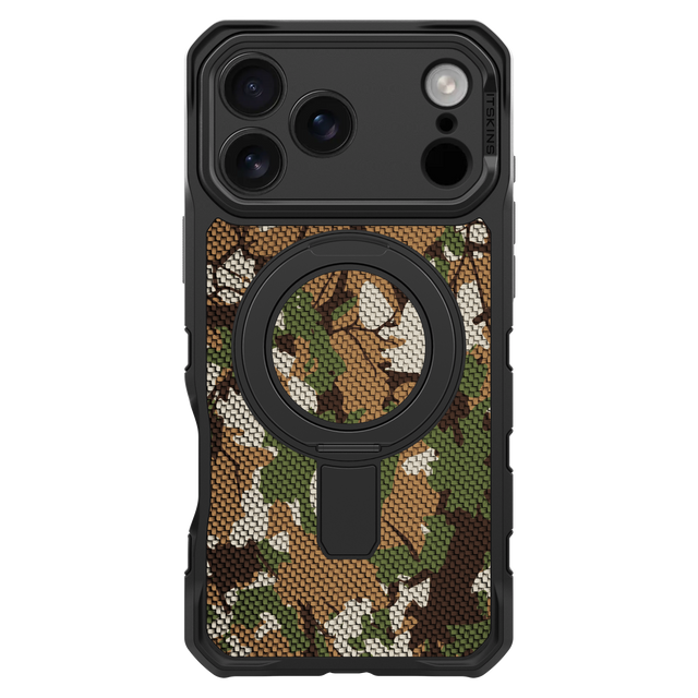 Itskins Supremer Stand Nylon MagSafe Case for Apple iPhone 17 Pro Max - Camouflage Green