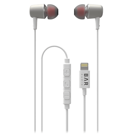 Bar Audio - Apple Lightning In Ear Wired Headphones - White