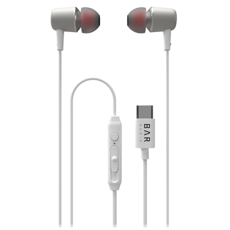 Bar Audio - Usb C In Ear Wired Headphones - White