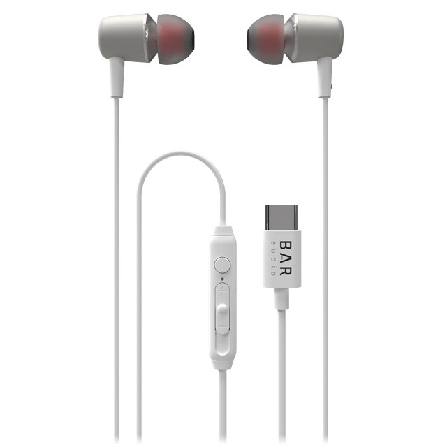 Bar Audio - Usb C In Ear Wired Headphones - White