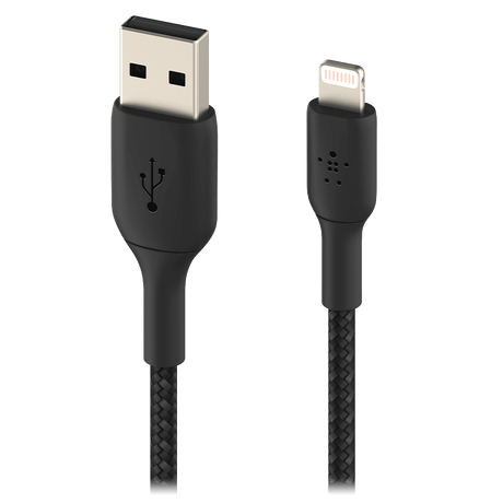 Belkin - Boost Up Charge Usb A To Apple Lightning Braided Cable 3ft - Black