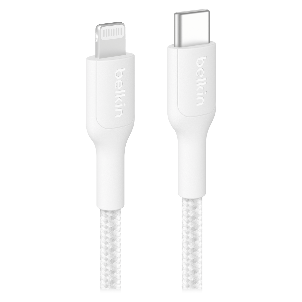 Belkin USB-C to Apple Lightning Cable PCR 2.0 Braided - 6.6 ft White