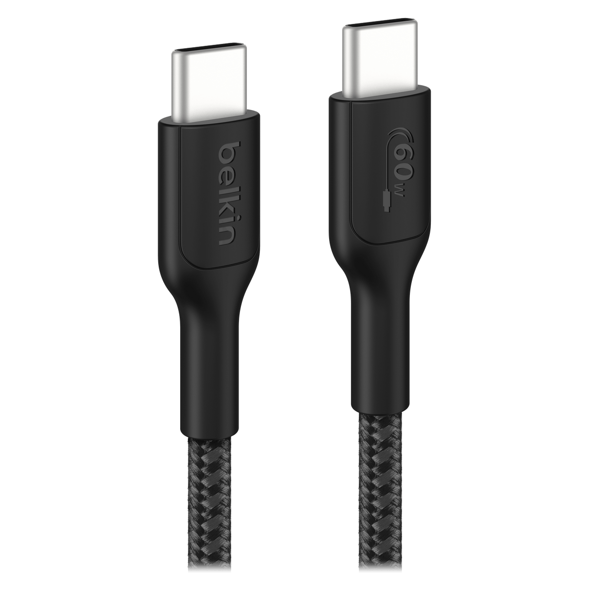 Belkin USB-C to USB-C 60W Braided Cable * 6 Feet, Black (Part No. CAB024fq2MBK)