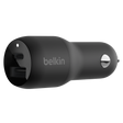 Belkin - Boost Up Charge Dual Port Usb A Pd Car Charger 37w With Pps - Black
