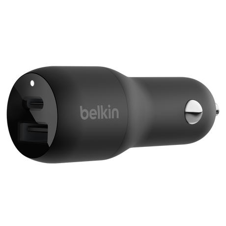 Belkin - Boost Up Charge Dual Port Usb A Pd Car Charger 37w With Pps - Black