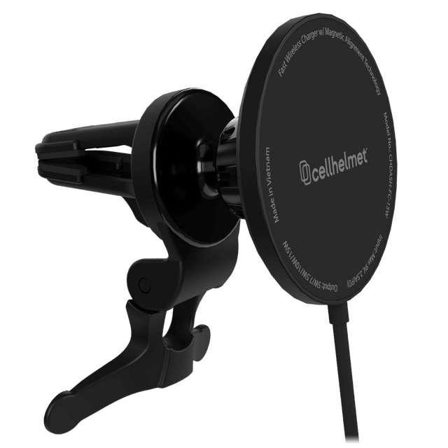 Cellhelmet - Car Vent Mount With Fast Wireless Charging Pad 15w - Black