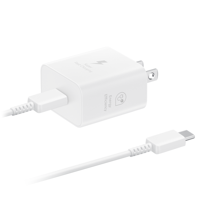 Samsung - 25w Usb C Wall Charger And Cable - White