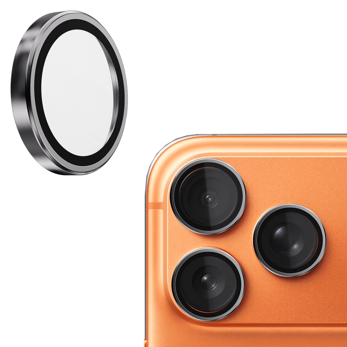 Gadget Guard Glass Camera Lens Protector for Apple iPhone 17 Pro, iPhone 17 Pro Max, iPhone 16 Pro, and iPhone 16 Pro Max - Silver