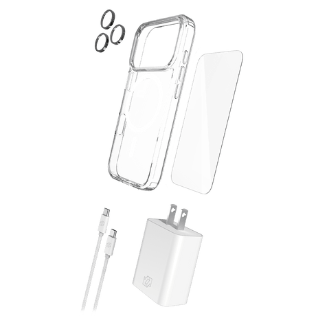 Gadget Guard 5-in-1 Bundle for iPhone 17 Pro Max with MagSafe Case, Lens & Screen Protectors, 30W Charging Block, and 6ft Cable