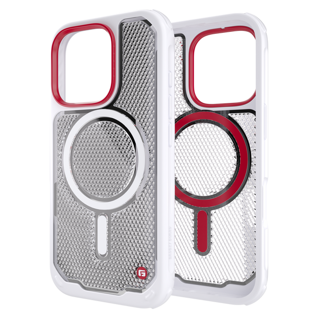 Gadget Guard - Reflector Magsafe Case With G-form Protection For Apple Iphone 16 Pro - White