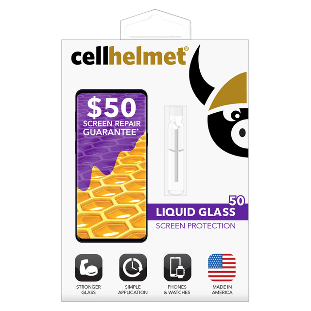Cellhelmet - Liquid Glass 50 Guarantee Screen Protection For Phones - Clear