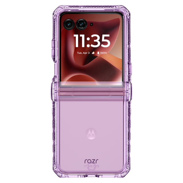 Itskins - Hybridr Clear Case For Motorola Razr Plus 2025 - Light Purple And Transparent