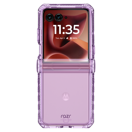 Itskins - Hybridr Clear Case For Motorola Razr Ultra - Light Purple And Transparent