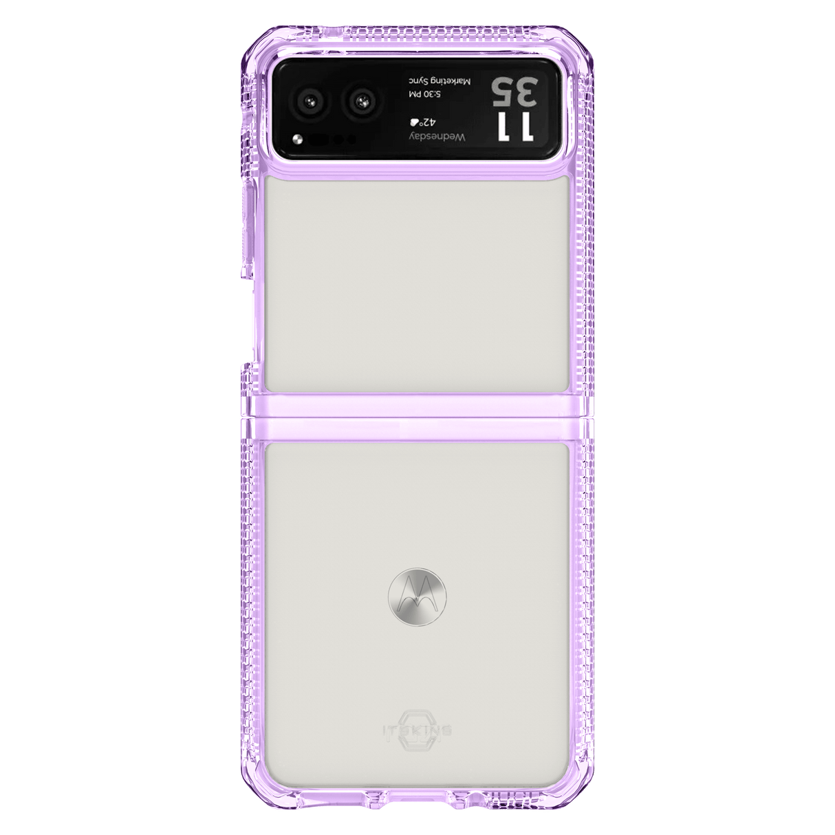 Itskins - Hybridr Clear Case For Motorola Razr 2023 - Light Purple And Transparent