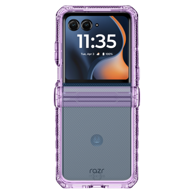 Itskins - Hybridr Clear Case For Motorola Razr 2025 - Light Purple And Transparent