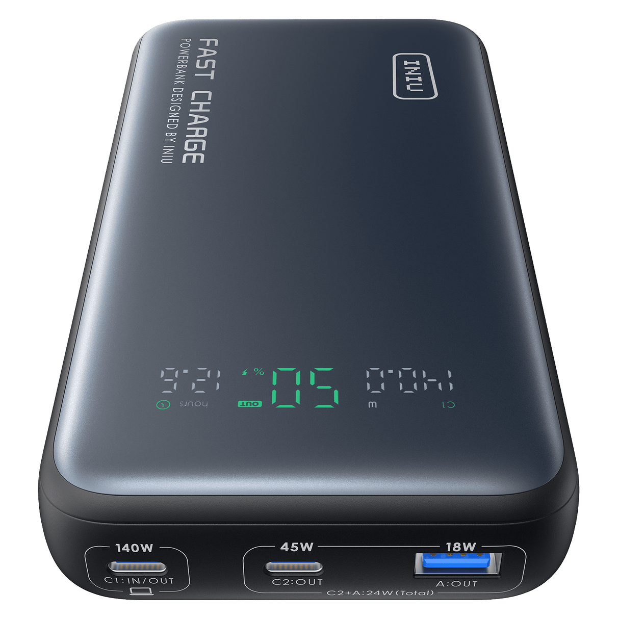 Iniu - Leopard Power Portable 140w Power Bank 25000 Mah - Black