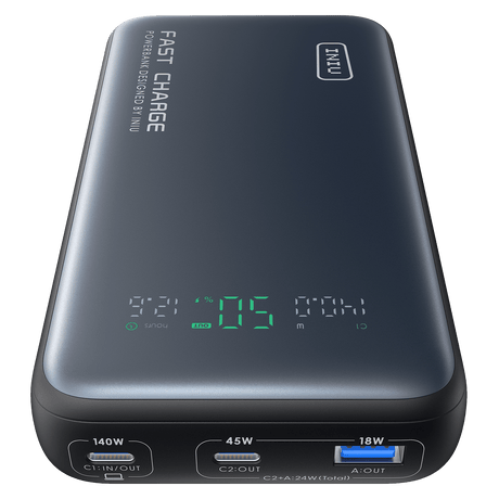 Iniu - Leopard Power Portable 140w Power Bank 25000 Mah - Black