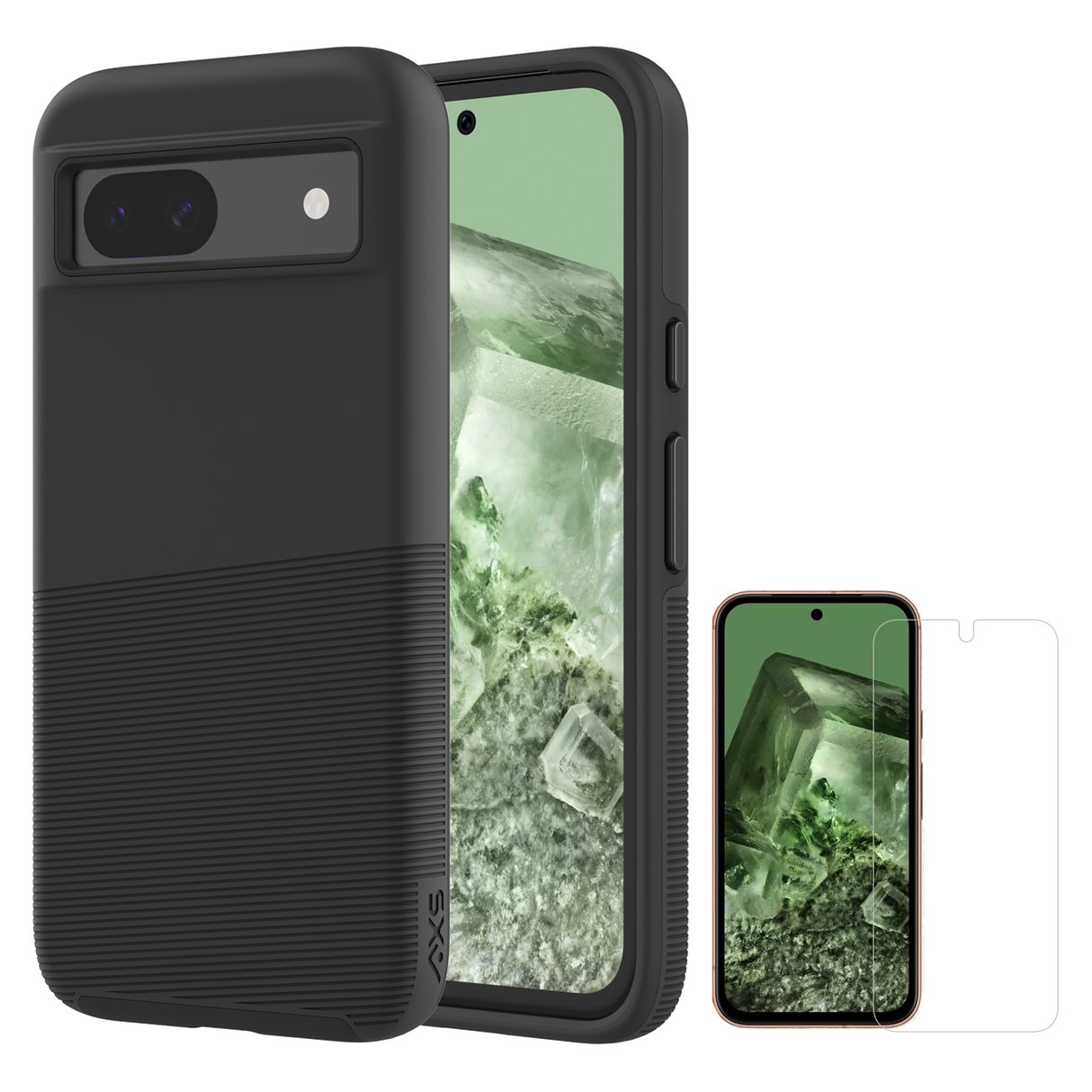 Axs - Protech Plus Case And Armorglass Screen Protector For Google Pixel 8a - Black
