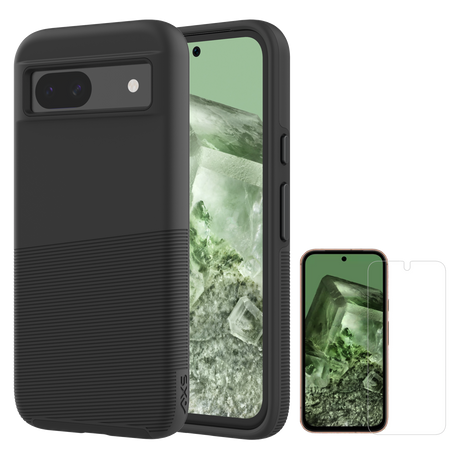 Axs - Protech Plus Case And Armorglass Screen Protector For Google Pixel 8a - Black