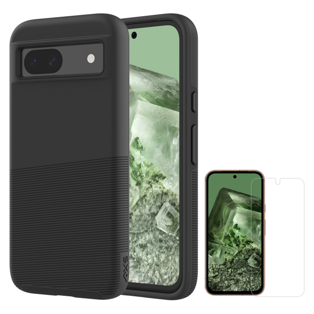 Axs - Protech Plus Case And Armorglass Screen Protector For Google Pixel 8a - Black
