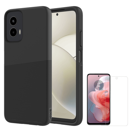 Axs - Protech Plus Case And Armorglass Screen Protector For Motorola Moto G Power 5g 2024 - Black
