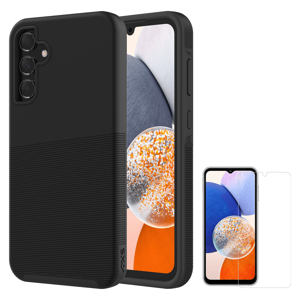 Axs - Protech Plus Case And Armorglass Screen Protector For Samsung Galaxy A15 5g - Black