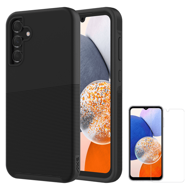 Axs - Protech Plus Case And Armorglass Screen Protector For Samsung Galaxy A15 5g - Black