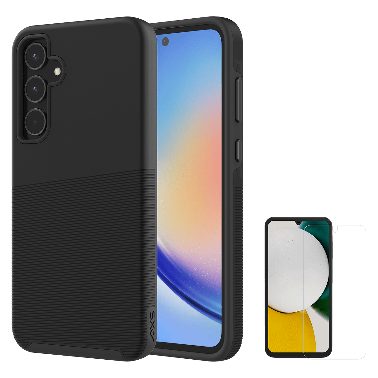 Axs - Protech Plus Case And Armorglass Screen Protector For Samsung Galaxy A35 5g - Black